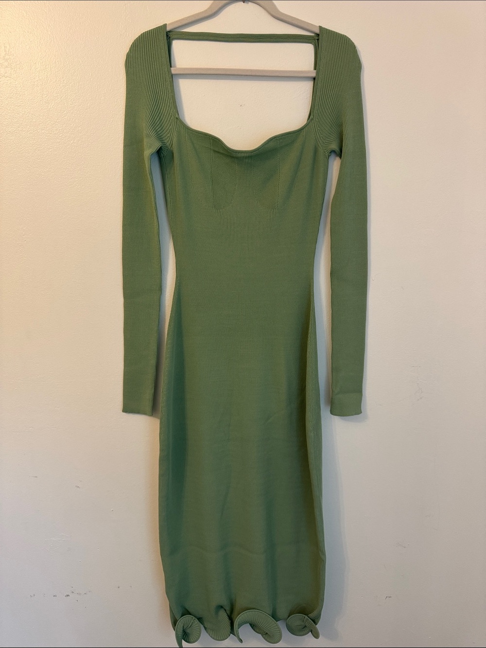 Elleme Paris Green Long Sleeve Midi Dress